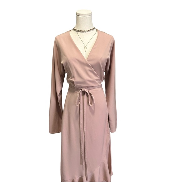 Women's Aritzia Wilfred Josie Luxe Crepe Wrap Dress Size Medium - Picture 10 of 16